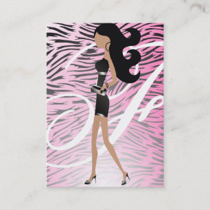 311-Sassy Fashionista Monogram Pink Hip Zebra Appointment Card