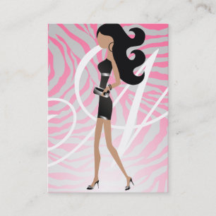 311-Sassy Fashionista Monogram Rose Appointment Card
