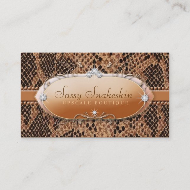 311 Sassy Snakeskin Bling Business Card (Front)