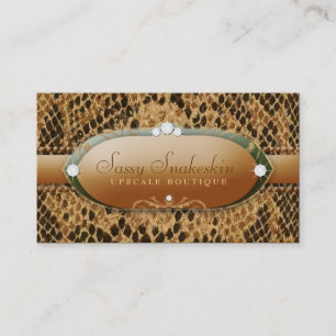 311-Sassy Snakeskin - Gold & Green Business Card