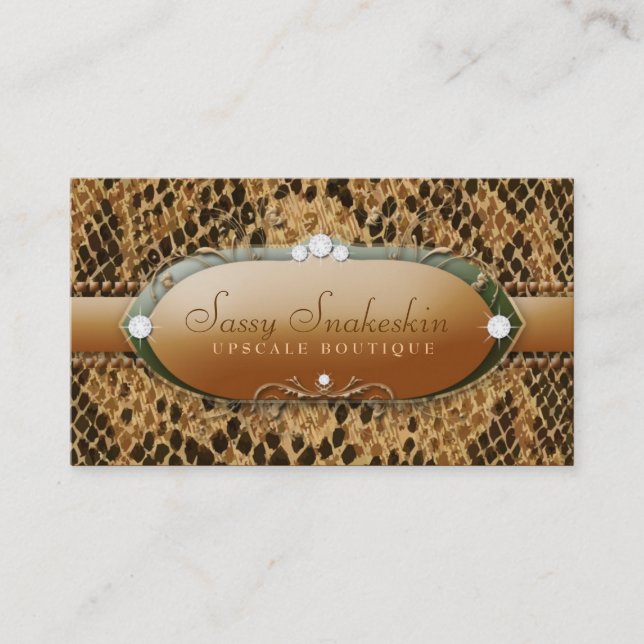 311 Sassy Snakeskin - Gold & Green Business Card (Front)