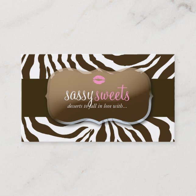 311 Sassy Sweets Zebra Business Card (Front)