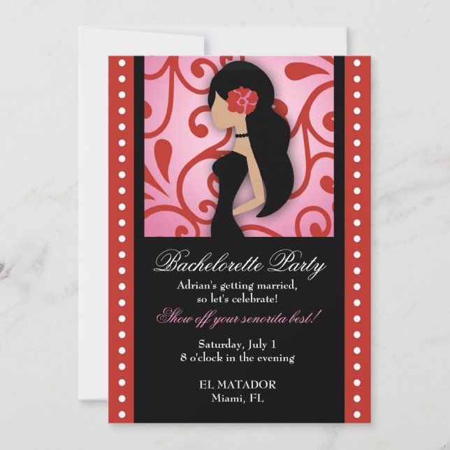 311 Senorita Bachelorette Invitation (Front)