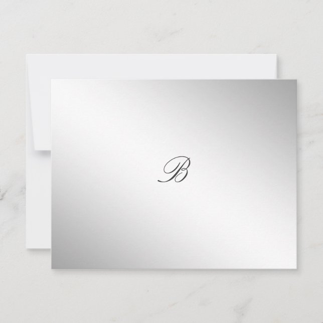 311-Silver Divine Charcoal Grey RSVP card (Front)