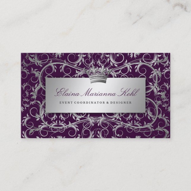 311 Silver Divine Eggplant Business Card (Front)