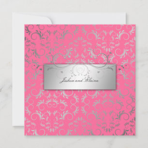 311-Silver Divine Luscious Pink Invitation