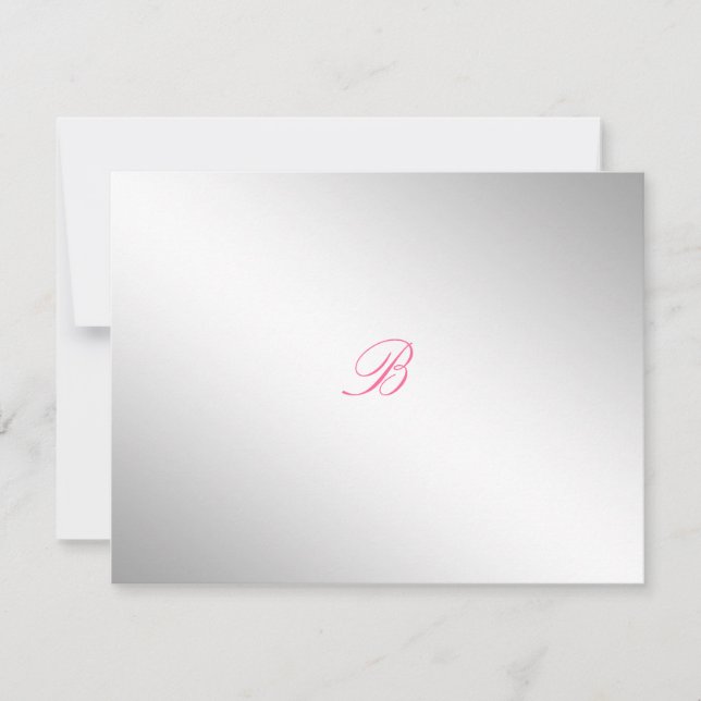 311-Silver Divine | Luscious Pink RSVP card (Front)