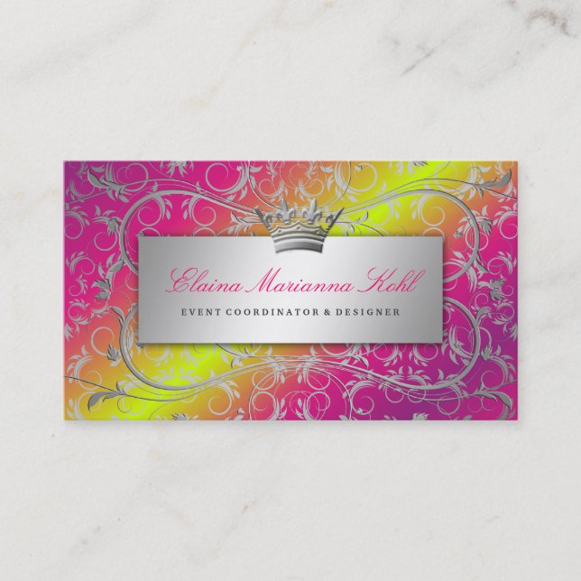 311 Silver Divine Rose Stem Fade Business Card (Front)