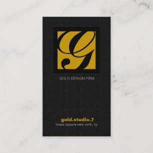 311-SIMPLY SQUARE MONOGRAM TEXTURE-GOLD BUSINESS CARD