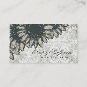 311 Simply Sunflowers Damask Business Card