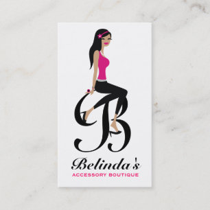 311-Sittin' Pretty Monogram Initial Business Card