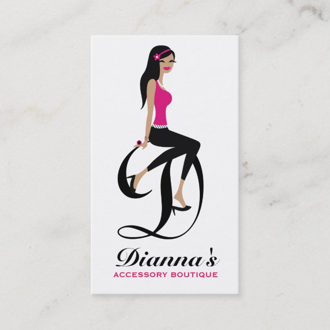 311-Sittin' Pretty Monogram | Initial Business Card (Front)