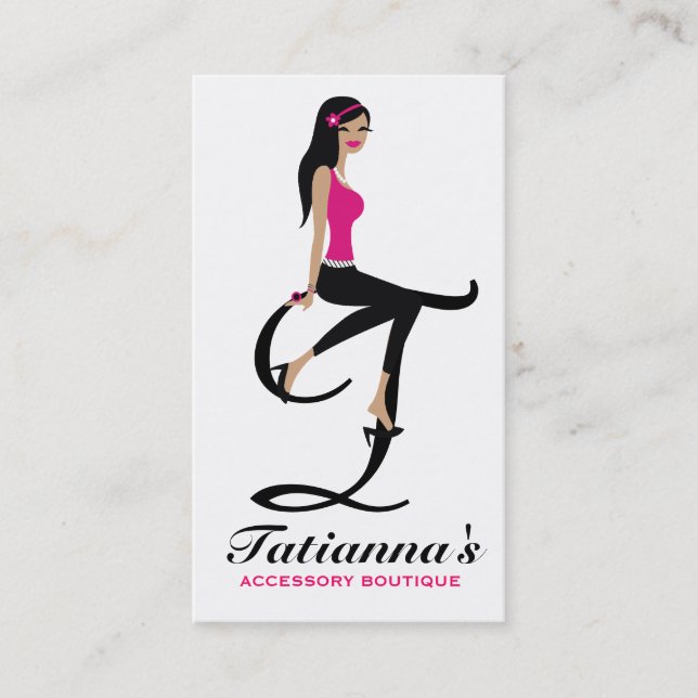 311-Sittin' Pretty Monogram | Initial Business Card (Front)
