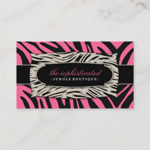 311 Sophisticated Jungle Rose Pink Business Card