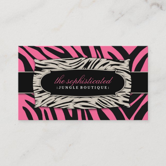 311 Sophisticated Jungle Rose Pink Business Card (Front)