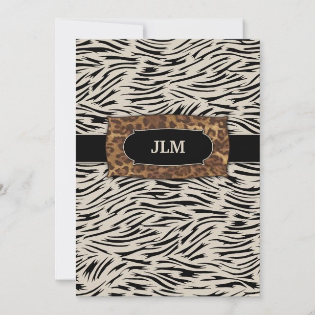 311-Sophisticated Jungle Zebra Invitation (Front)