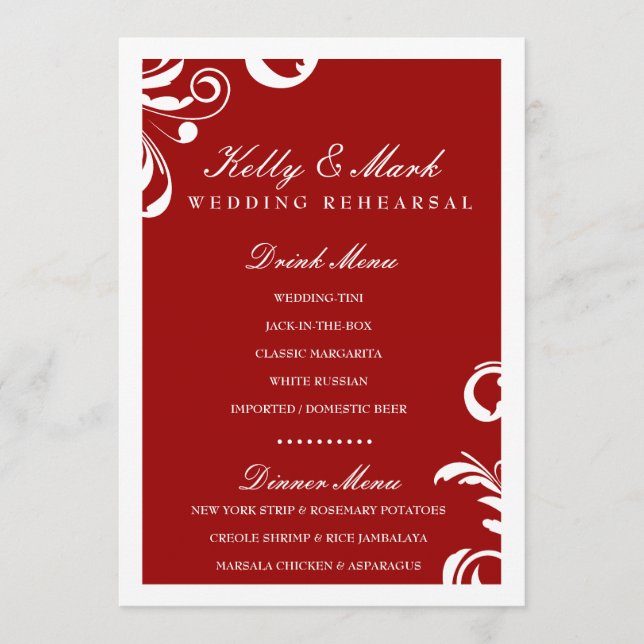 311-Swanky Swirl Dinner / Drink Menu Red (Front)