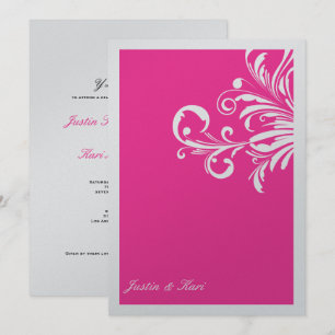 311-Swanky Swirls_Hot Pink Metallic Invitation