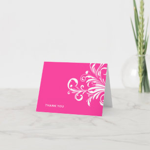 311-Swanky Swirls Hot Pink Thank you Card