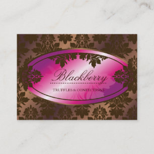 311-Sweet Blackberry Chocolate Truffle Damask Business Card