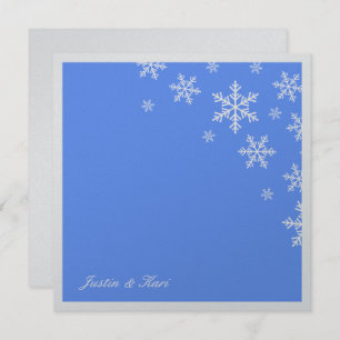 311-Sweet Snowflake Light Blue Metallic Invitation