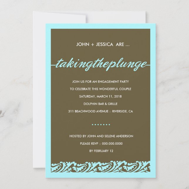 311 TAKING THE PLUNGE ENGAGEMENT INVITATION (Front)