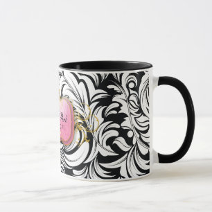 311-The Lavish Pink Plate Black Mug