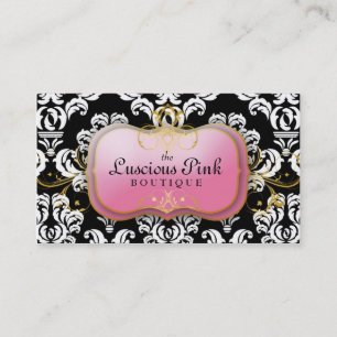 311-The Luscious Pink Plate Black Business Card