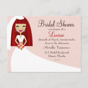 311 TOO CUTIE LANISSA BRIDE REDHEAD INVITATION POSTCARD