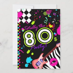 311 Totally the 80s Party - Red Guitar Invitation
