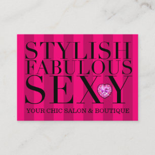 311 Tres Chic Pink Stripes Business Card