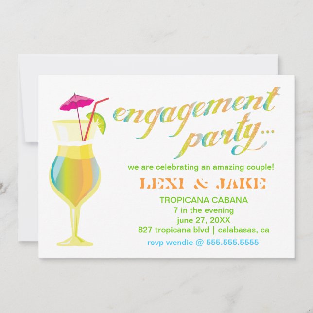 311 Tropical Engagement Party Invitation (Front)