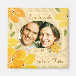 311-TROPICAL SAVE THE DATE ORANGE MAGNET