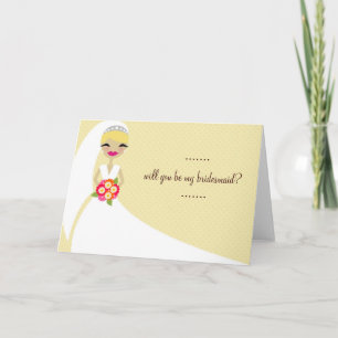 311-UPDO BRIDE Will You Be My Bridesmaid Invitation