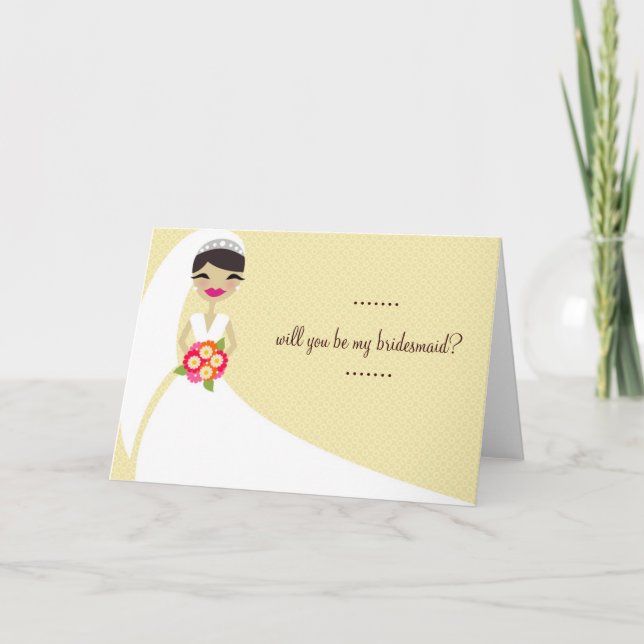 311-UPDO BRIDE Will You Be My Bridesmaid Invitation (Front)