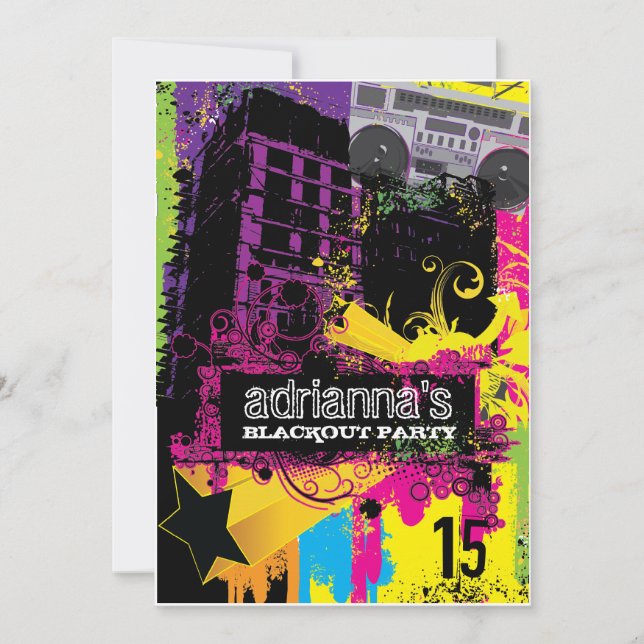 311 Urban Setting Blackout Party Invitation (Front)