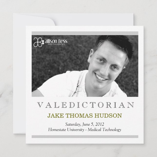 311 Valedictorian Graduation Announcement (Front)