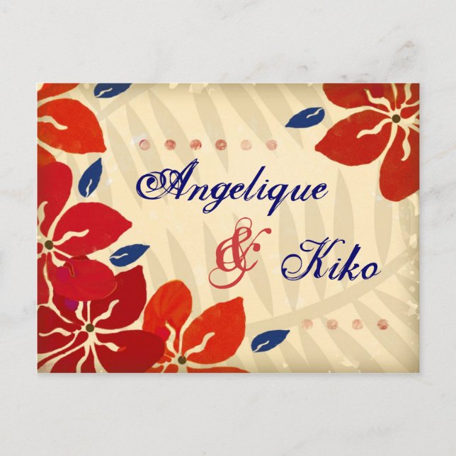 311-VINTAGE 2 TROPICAL STYLE INVITATION POSTCARD (Front)