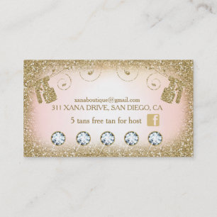 311 Vintage Glam Spray Tan Glitter B Card Loyalty