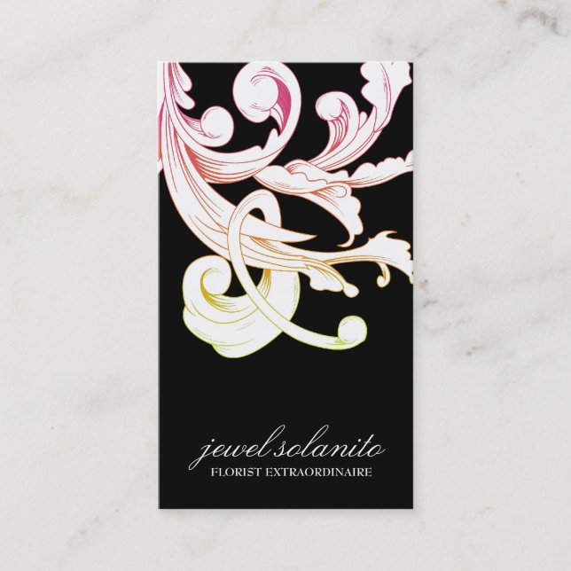 311-Vivid Foliage Flare Noir Business Card (Front)