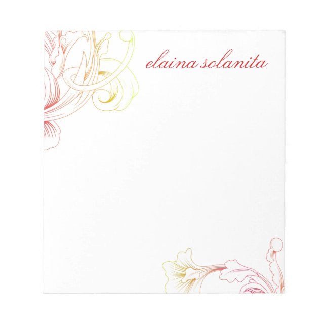 311 Vivid Foliage Flare White Notepad (Front)