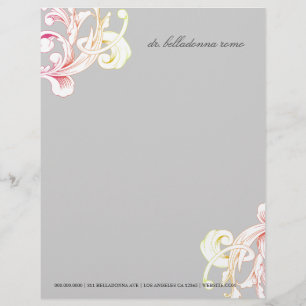 311-Vivid Foliage Grey Flare Personalised Letterhead