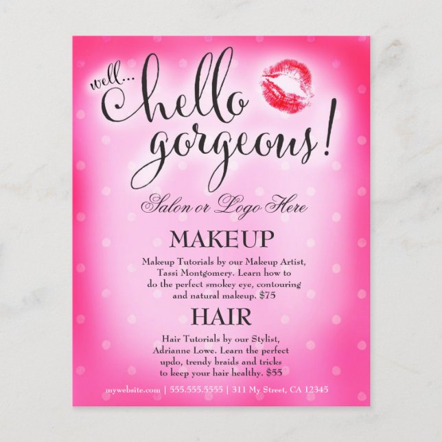 311 Well Hello Gorgeous Pink Lip Beauty Flyer (Front)