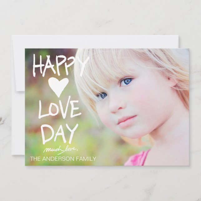 311 White Happy Love Day Valentine Holiday Card (Front)