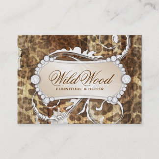 311 Wild Wood Leopard Print Chandelier Business Card