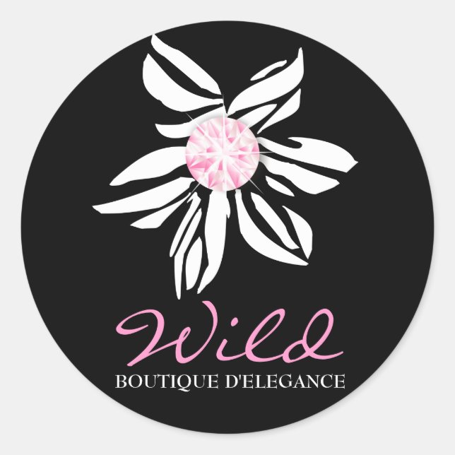 311 Wild Zebra Flower Black Sticker (Front)