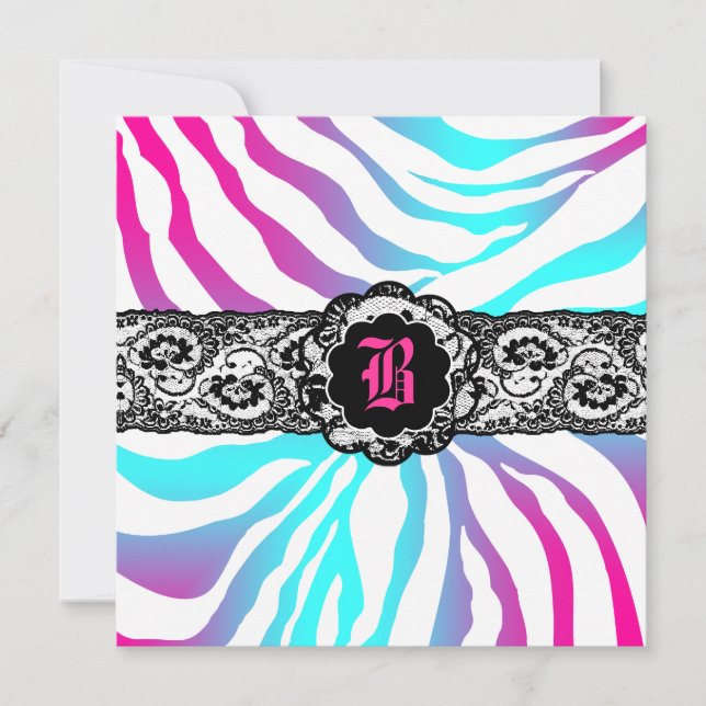 311 Zees Safari Electric Blue Invitation (Front)