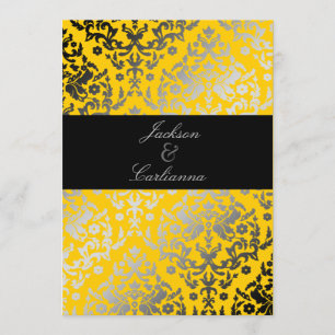 311Dazzling Damask Yellow Jacket Invitation