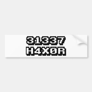 31337 H4X0R BUMPER STICKER