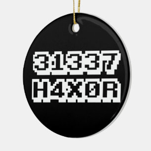 31337 H4X0R CERAMIC TREE DECORATION